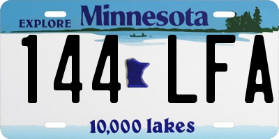 MN license plate 144LFA