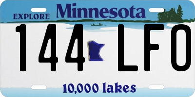 MN license plate 144LFO