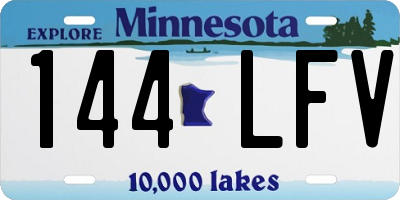 MN license plate 144LFV