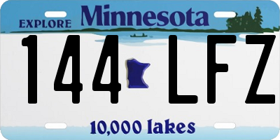 MN license plate 144LFZ