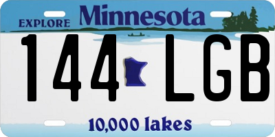 MN license plate 144LGB