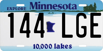 MN license plate 144LGE