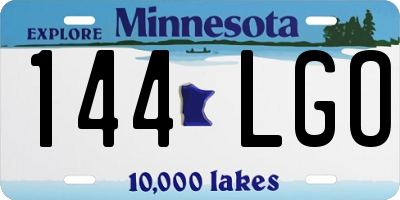 MN license plate 144LGO