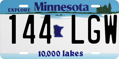 MN license plate 144LGW