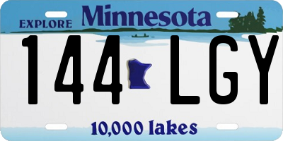 MN license plate 144LGY