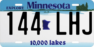 MN license plate 144LHJ