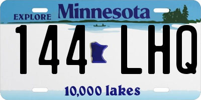 MN license plate 144LHQ