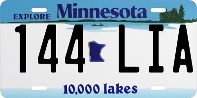 MN license plate 144LIA