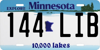MN license plate 144LIB