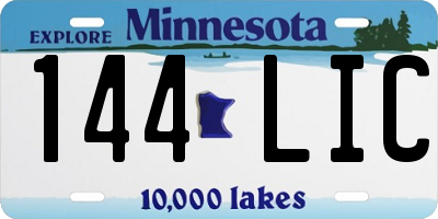 MN license plate 144LIC