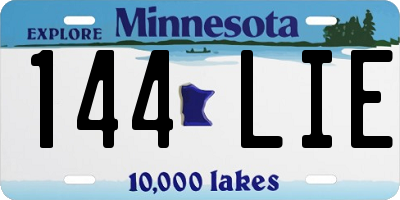 MN license plate 144LIE