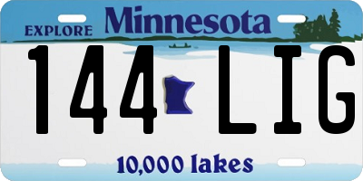 MN license plate 144LIG