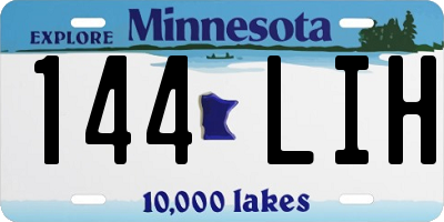 MN license plate 144LIH