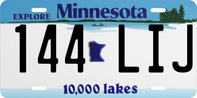 MN license plate 144LIJ