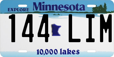 MN license plate 144LIM