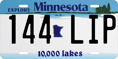 MN license plate 144LIP
