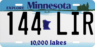 MN license plate 144LIR