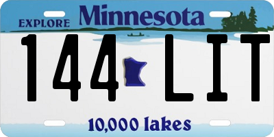 MN license plate 144LIT