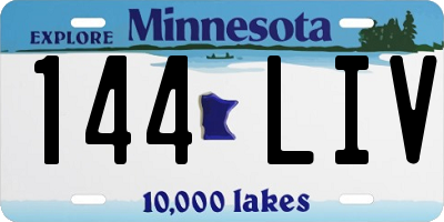 MN license plate 144LIV