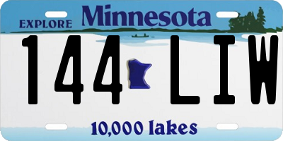 MN license plate 144LIW