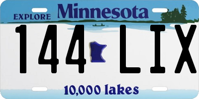 MN license plate 144LIX