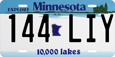 MN license plate 144LIY
