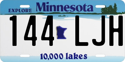 MN license plate 144LJH