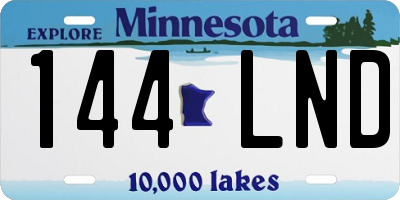 MN license plate 144LND