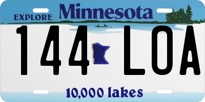 MN license plate 144LOA