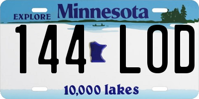 MN license plate 144LOD