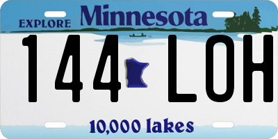 MN license plate 144LOH