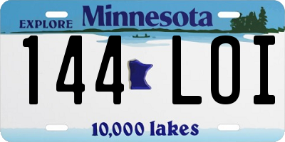 MN license plate 144LOI