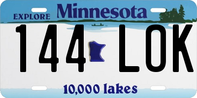 MN license plate 144LOK