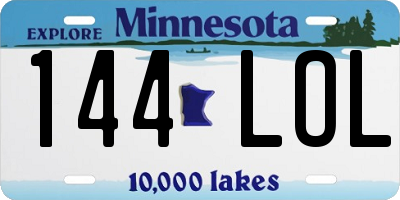 MN license plate 144LOL