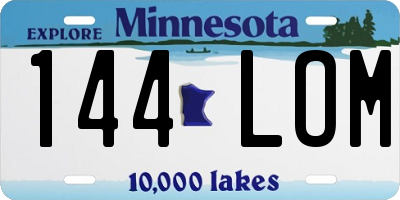 MN license plate 144LOM