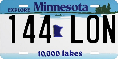 MN license plate 144LON