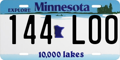 MN license plate 144LOO