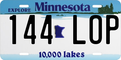 MN license plate 144LOP