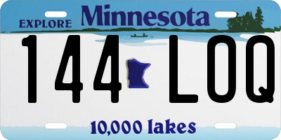 MN license plate 144LOQ