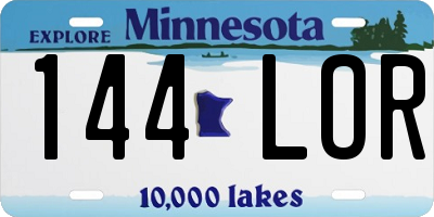 MN license plate 144LOR
