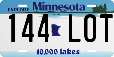 MN license plate 144LOT
