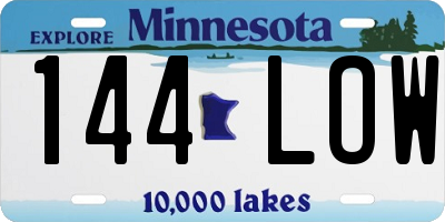 MN license plate 144LOW