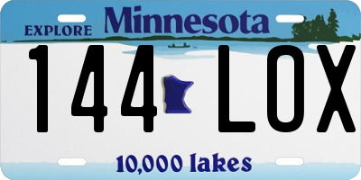 MN license plate 144LOX