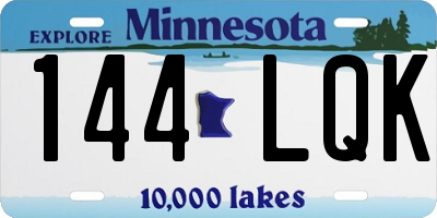 MN license plate 144LQK