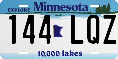MN license plate 144LQZ