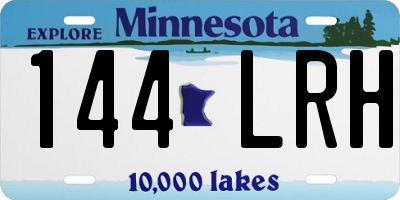 MN license plate 144LRH