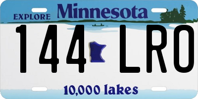 MN license plate 144LRO