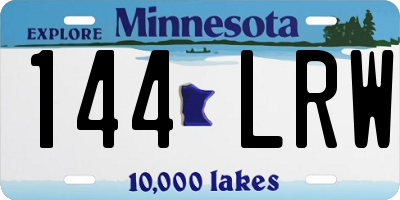 MN license plate 144LRW