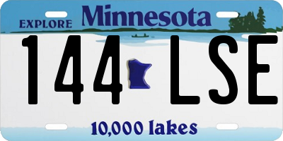 MN license plate 144LSE