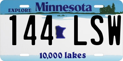 MN license plate 144LSW